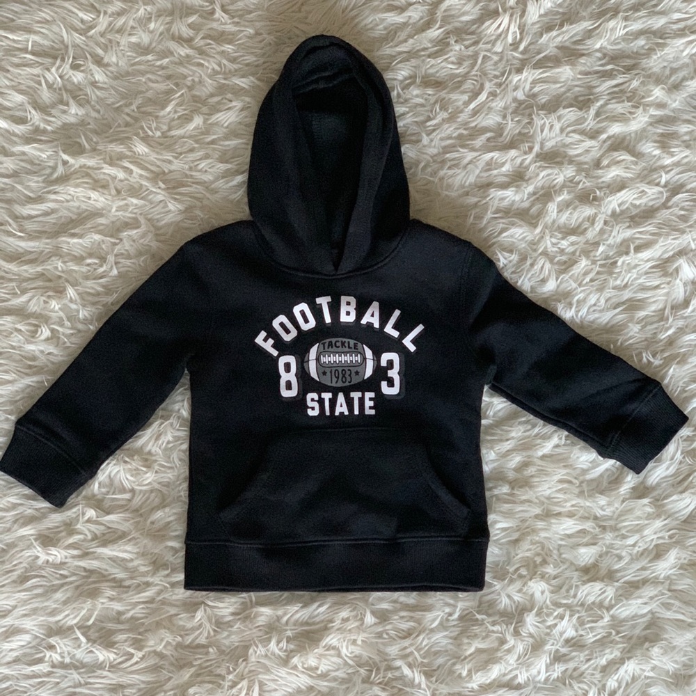 Black Toddler Football Hoodie ~2T